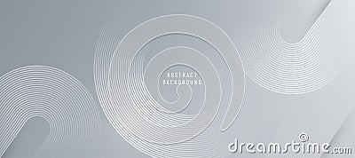 Circle lines abstract vector background. Minimal geometric circular grey pattern. Technology 3d medical design concept Vector Illustration