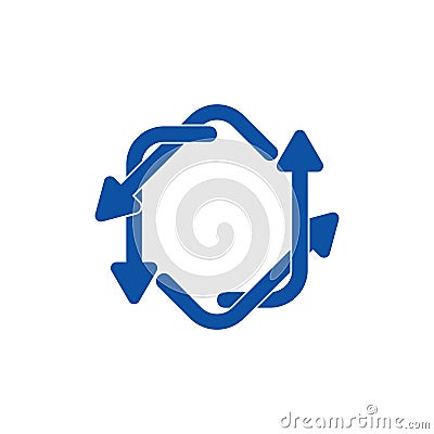 Circle linked rotation arrow symbol logo vector Vector Illustration