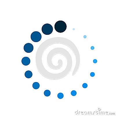 Circle loader. Wait load spinning circle preloader website template interface buffering waiting gif upload download, uploading Vector Illustration