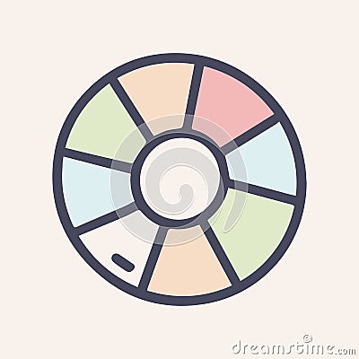 Circle loading color vector doodle simple icon Vector Illustration