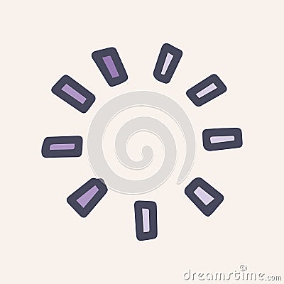 Circle loading color vector doodle simple icon Vector Illustration