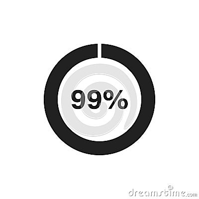 Circle loading icon template. Update or loading symbol for web or application. 99 percent Stock Photo