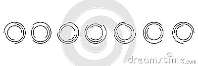 Circle loading line set in minimalistic style, vector upload and download template collection Vector Illustration