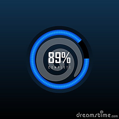 Circle Loading and Progress Bars on dark background Template. Vector illustration Cartoon Illustration