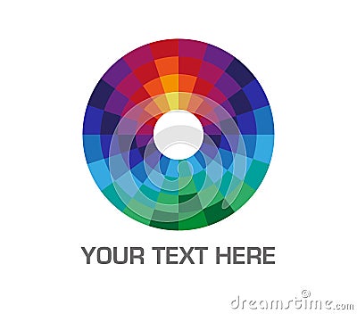 Circle made of colorful chessboard. Dartboard Vector Illustration