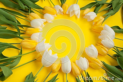Circle made with flowers Stock Photo