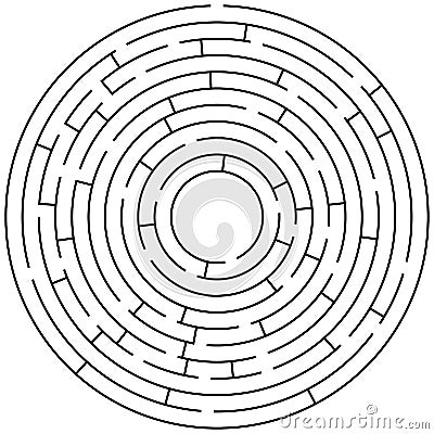 Circle maze. Vector circular labyrinth Vector Illustration