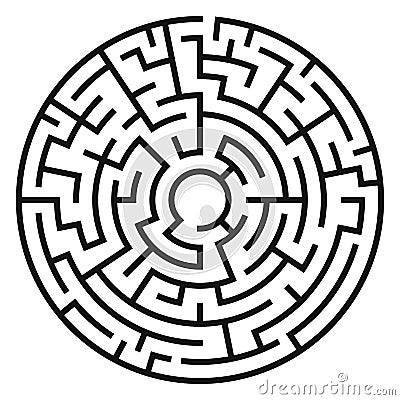 Circle Maze Vector Vector Illustration