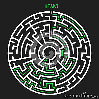 Circle Maze Vector Vector Illustration