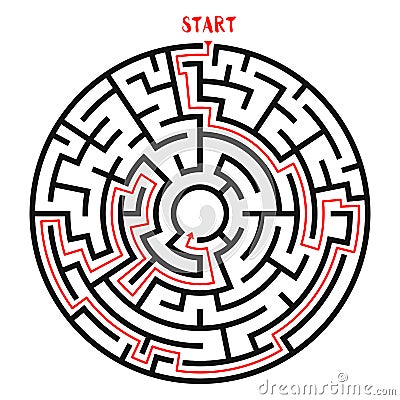 Circle Maze Vector Vector Illustration