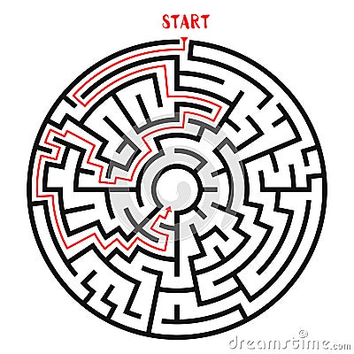 Circle Maze Vector Vector Illustration