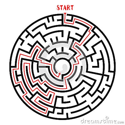 Circle Maze Vector Vector Illustration