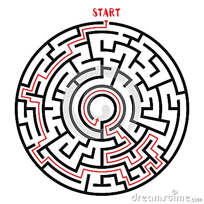 Circle Maze Vector Vector Illustration