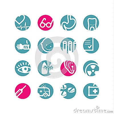 Circle medicine icons Vector Illustration