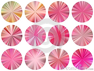 Circle metallic gradient ui button elements Vector Illustration