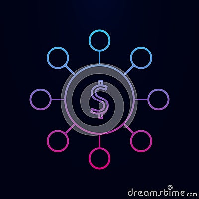 Circle of money nolan icon. Simple thin line, outline vector of banking icons for ui and ux, website or mobile application Stock Photo