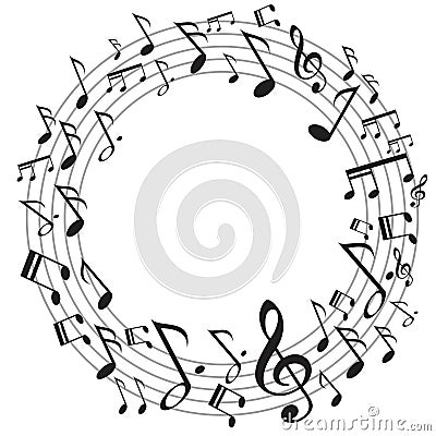 Circle music notes Vector Illustration