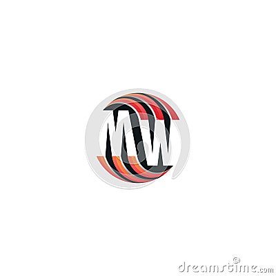 Circle MW 3D logo Cartoon Illustration