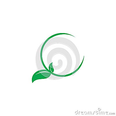 Circle object leaf decor logo vector Vector Illustration