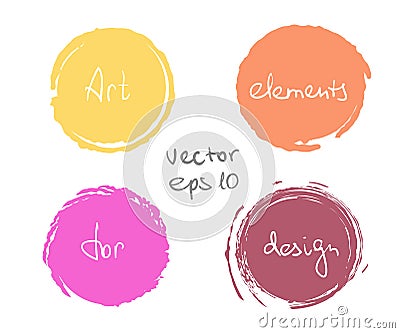 Circle paint drop set Vector Illustration