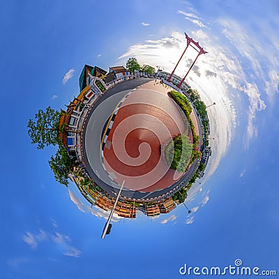 Circle panorama of Giant swing landmark in the city Stock Photo
