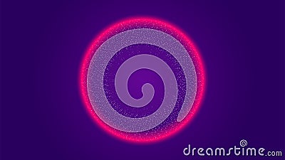 Circle particle tech dynamic wave abstract background Vector Illustration