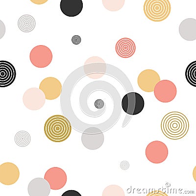 Circle pattern. Modern stylish texture. Repeating dot, spiral, round abstract background for wall paper. Vector Illustration