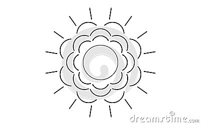 Circle pattern petal flower of mandala with black and white,Vector floral mandala relaxation patterns unique design with white Vector Illustration