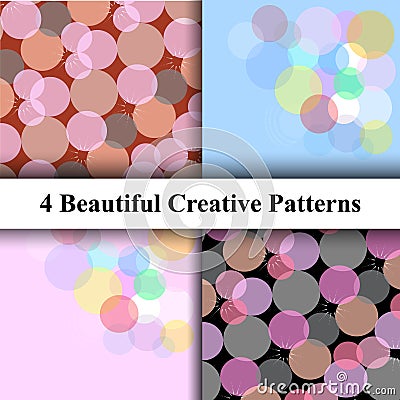 Circle Patterns. Floral Futuristic Style Vector Illustration