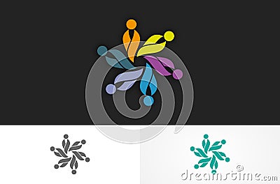 Circle people colored logo Stock Photo