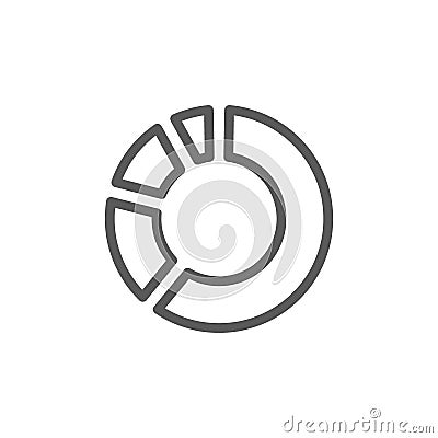 Circle percentage diagram line icon. Vector Illustration