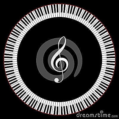 Circle of Piano Keys Vector Illustration