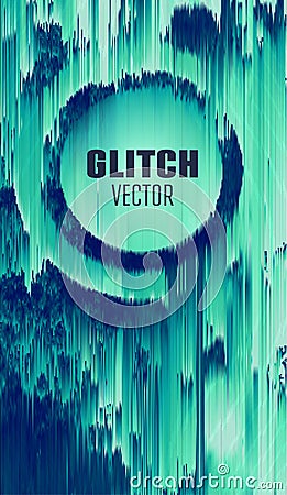Circle pixel disintegration glitch. Abstract vector background. Vertical technology wallpaper Vector Illustration