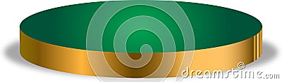 Circle Podium, Green and Gold Podium, 3D Podium, Podium with transparent background Stock Photo