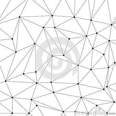 IRREGULAR TRIANGLE GRID WITH JUNCTION POINT TEXTURE. MODERN GEOMETRIC SEAMLESS VECTOR PATTERN Vector Illustration