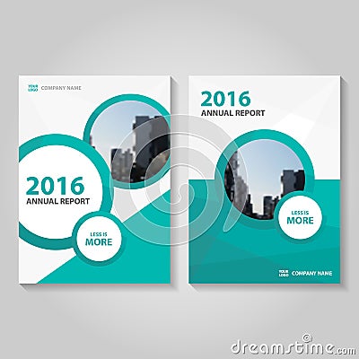 Circle polygon green blue annual report Leaflet Brochure Flyer template design, book cover layout design Vector Illustration