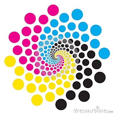 Circle with print colors. Vector Illustration