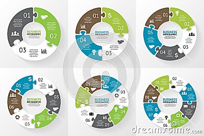 Circle puzzle infographic. Diagram, presentation. Vector Illustration