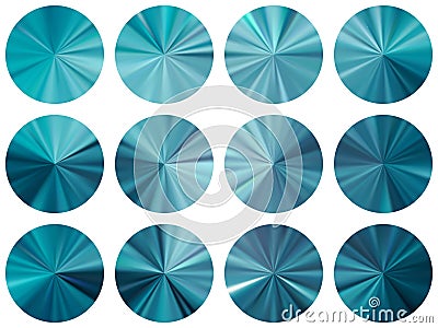 Circle radial metallic gradient web elements set Stock Photo