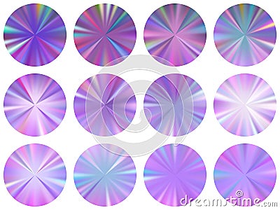 Circle radial metallic gradient web elements set Stock Photo
