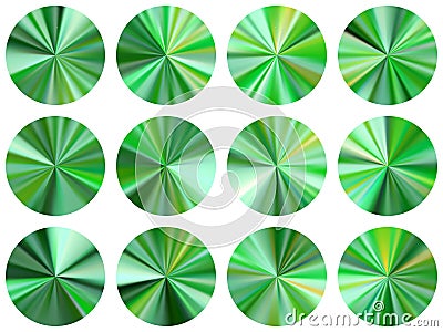 Circle radial metallic gradient web elements vector set Vector Illustration