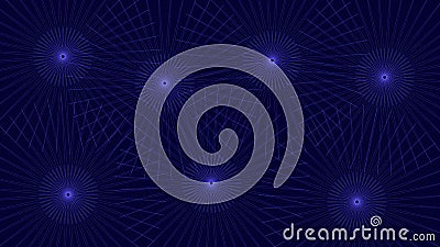 Exclusive. Abstraction. Blue circles with rays around on a blue background. Vector graphic wallpaper. Stock Photo