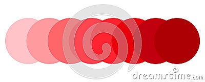 Circle red palette. Concentric gradient ring. Vector round design. Smooth color segments. Vector Illustration