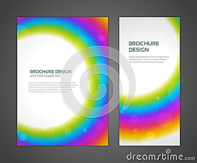 Circle ring rainbow soft spectrum bubble particles brochure booklet cover set design template vector Vector Illustration