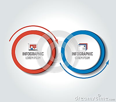 Circle, round chart, scheme, timeline, infographic, numbered template, option template Vector Illustration