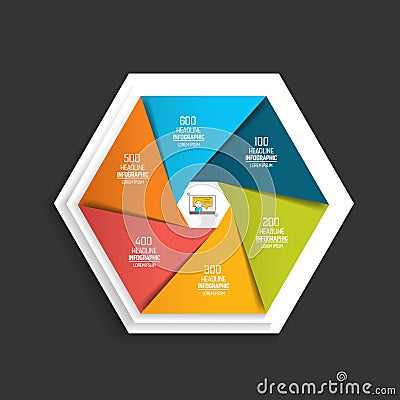 Circle, round divided in four parts arrows. Template, scheme, diagram, chart, graph, presentationCircle, round divided in four par Vector Illustration