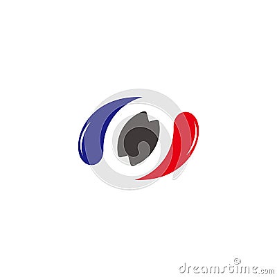 Circle round motion arrows simple logo vector Vector Illustration