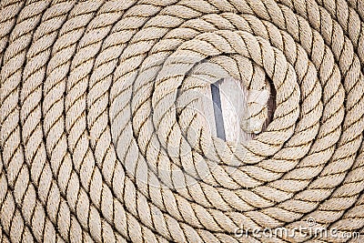 Circle rounded antique chest rope coil Stock Photo