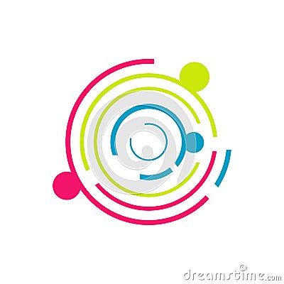 circle rounded connected unity people community logo design vector illustrations Vector Illustration