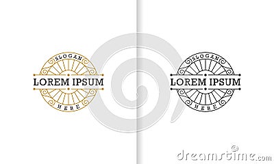 Circle Seal Line Art Vector Vector Illustration